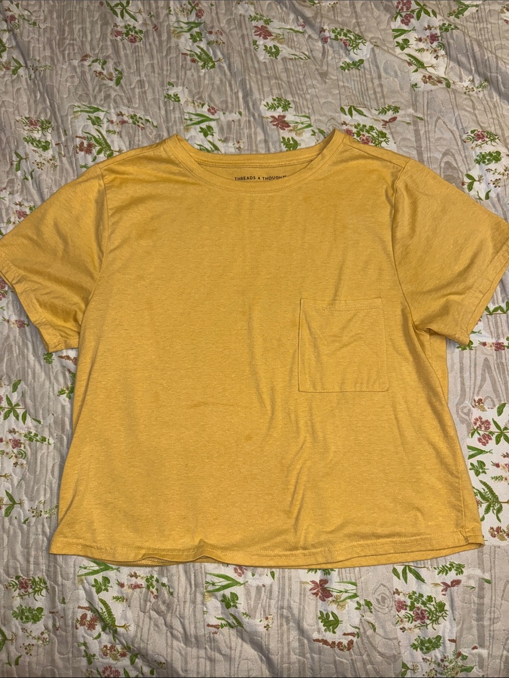 Threads 4 Thought Yellow Cropped Pocket Tee